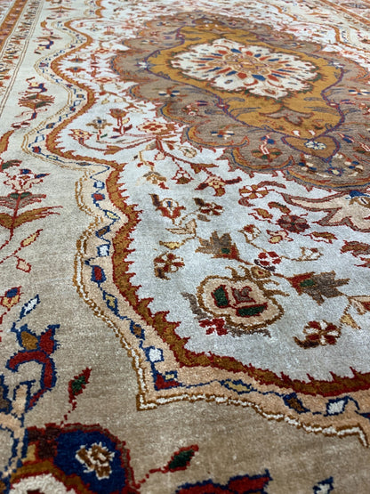 3'10'' x 5'4" Very Fine Hand-Knotted 100% Silk Afghan Area Rug