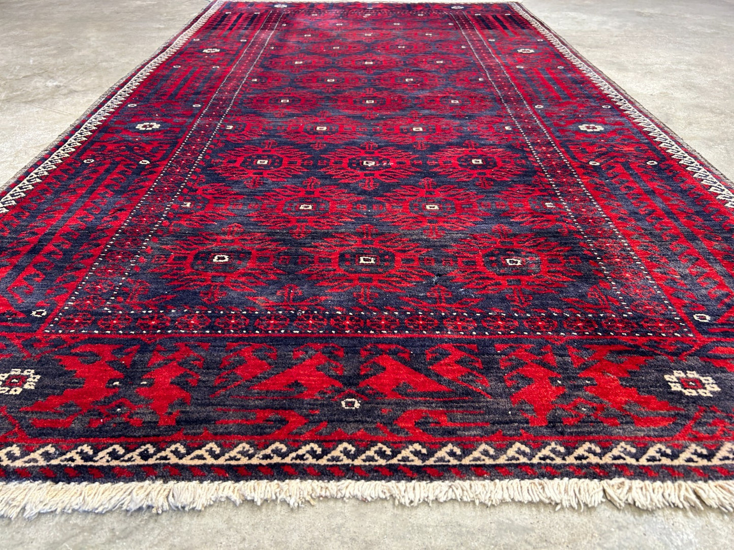3'8"x6'7" Hand-Knotted 100% Wool Pile Balouchi Area Rug - Carpet