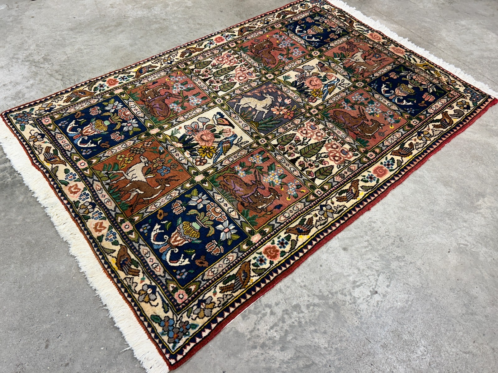 3'5"x5'2" Hand-Knotted 100% Wool Pile Bakhtiarie Area Rug - Carpet