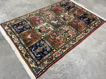3'5"x5'2" Hand-Knotted 100% Wool Pile Bakhtiarie Area Rug - Carpet