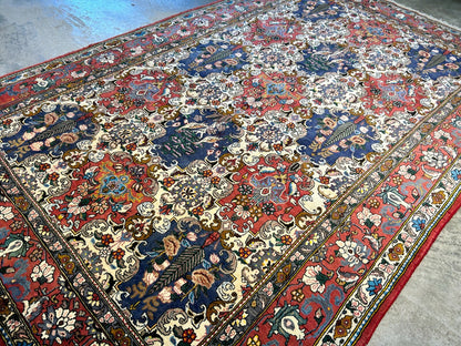 6'7"x10'4" Hand-Knotted 100% Lamb Wool Bakhtiarie Carpet - Area Rug