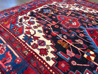 5'8" x 10'11" Hand-Knotted 100% Lamb Wool Pile Hamadane Area Rug - Carpet