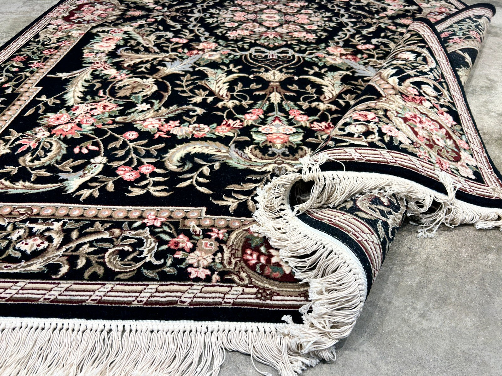 5'6"x8'6'' Hand-Knotted 100% Wool Pile Sino-Persiane Area Rug - Area Carpet