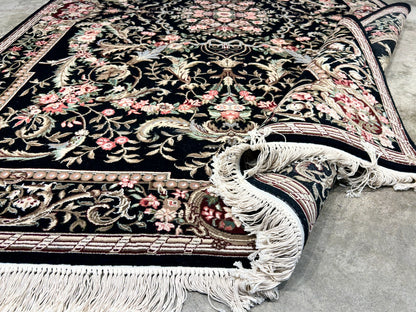 5'6"x8'6'' Hand-Knotted 100% Wool Pile Sino-Persiane Area Rug - Area Carpet
