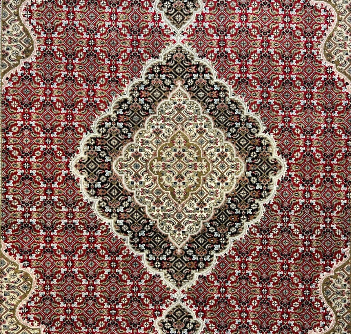 6'1"x8'9" Hand-Knotted 100% Wool Pile Tabrize Design Carpet - Area Rug