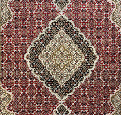 6'1"x8'9" Hand-Knotted 100% Wool Pile Tabrize Design Carpet - Area Rug