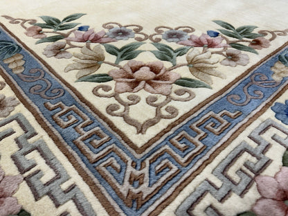 7’10”x10’1” Hand-Knotted 100% Wool Pile Oriental Area Rug - Carpet