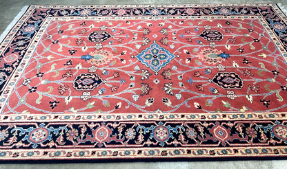 6'x9' Hand-Knotted 100% Wool Pile Indo-Serapi Carpet - Area Rug