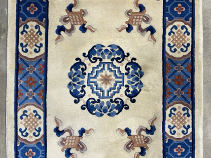 3’1”x5’2” Hand-Knotted 100% Wool Pile Oriental Area Rug - Carpet