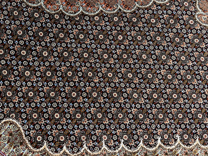 8'2"x11'5" Fine Hand-Knotted Wool & Silk Oriental Rug - Area Carpet