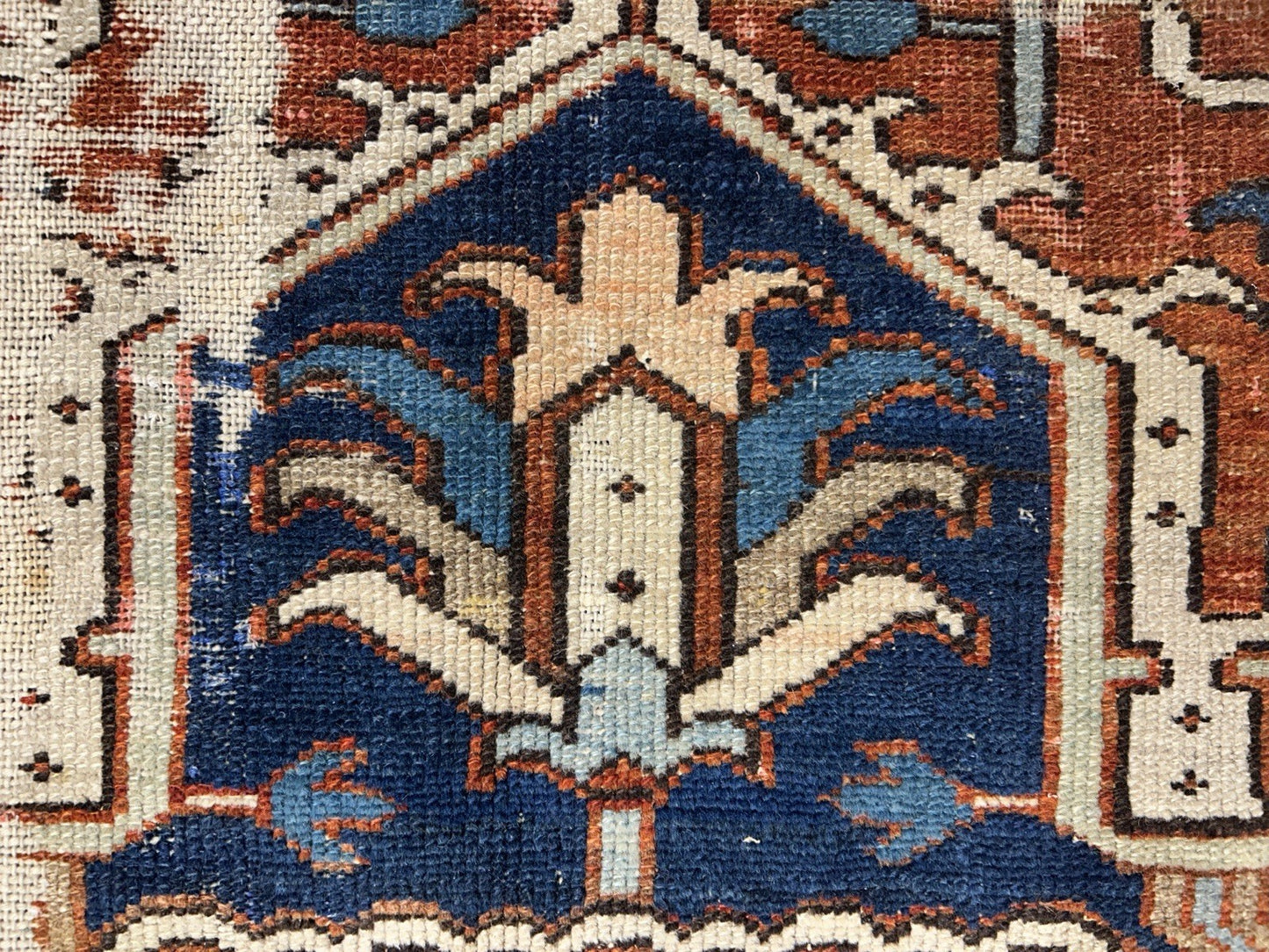 Collector Item- 10’5”x12’8” Old Antique Hand-Knotted Wool Pile Serapie Area Rug