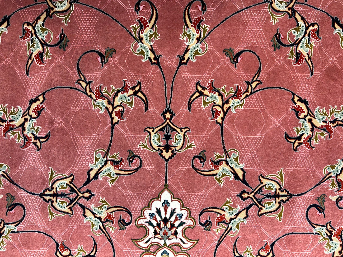 6'8"x10'4" Fine Hand-Knotted Wool & Silk Tabrize Rug - Area Carpet