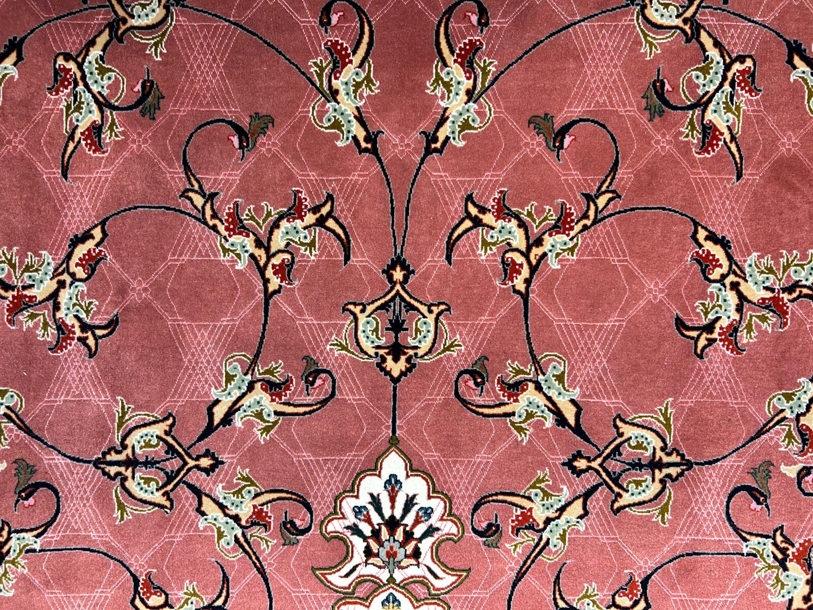 6'8"x10'4" Fine Hand-Knotted Wool & Silk Tabrize Rug - Area Carpet