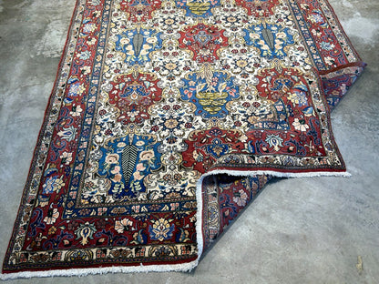 6'10"x10'2" Hand-Knotted 100% Lamb Wool Bakhtiarie Carpet - Area Rug