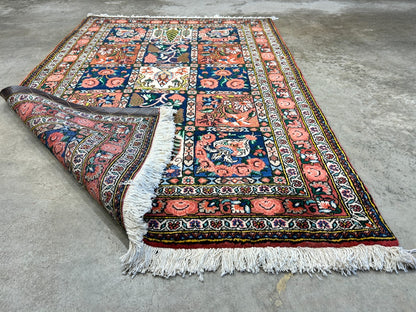 3'5"x5'2" Hand-Knotted 100% Lamb Wool Bakhtiarie Carpet - Area Rug