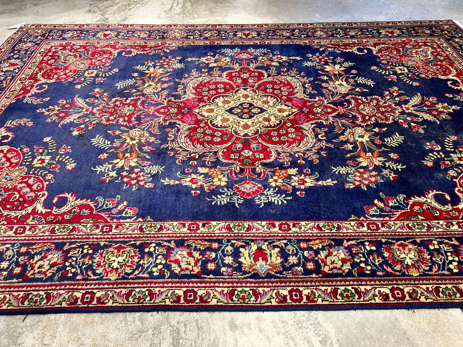 6'7"x9'9" Antique Hand-Knotted Wool Oriental Rug - Area Carpet