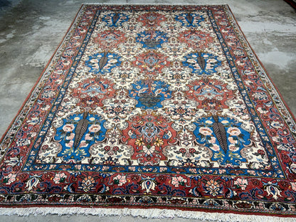 6'7"x9'5" Hand-Knotted 100% Lamb Wool Bakhtiarie Carpet - Area Rug