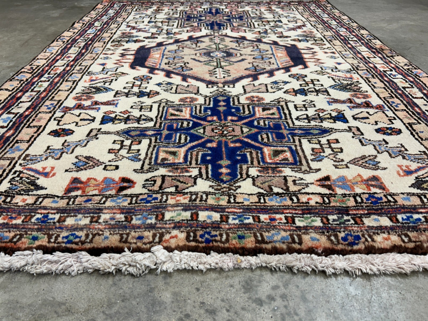 3'8"x5'2" Hand-Knotted 100% Wool Pile Karaja Area Rug - Carpet