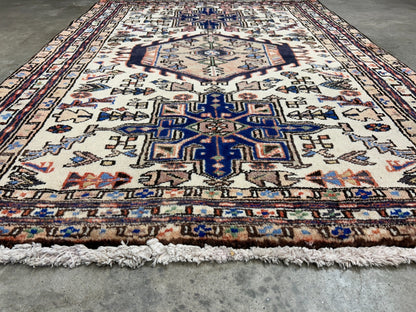 3'8"x5'2" Hand-Knotted 100% Wool Pile Karaja Area Rug - Carpet