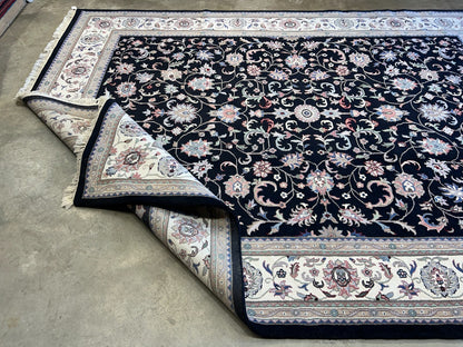 9'x12' Hand-Knotted 100% Lamb Wool Pile Oriental Rug