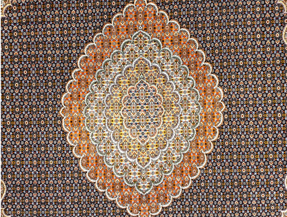 8'4"x11'6" Fine Hand-Knotted Wool & Silk Oriental Rug - Area Carpet