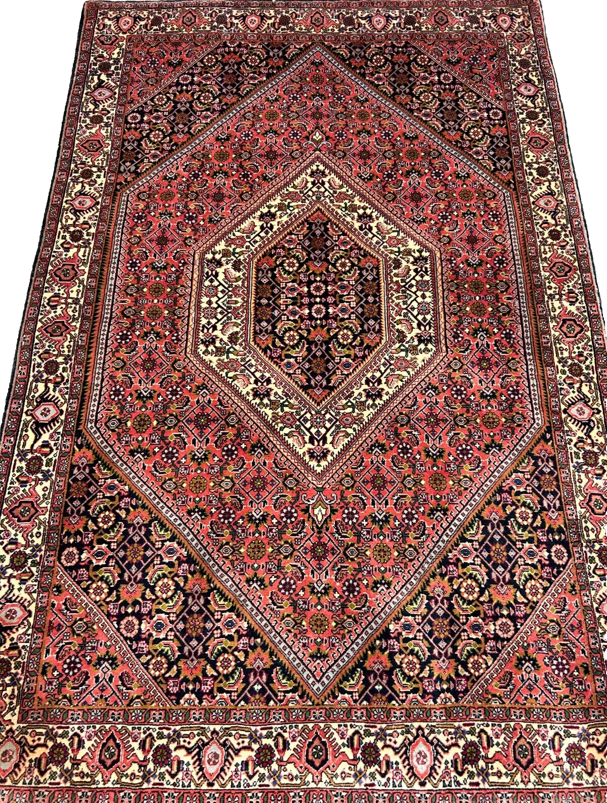 3'8"x5'7" Hand-Knotted 100% Wool Bidjare Carpet - Area Rug