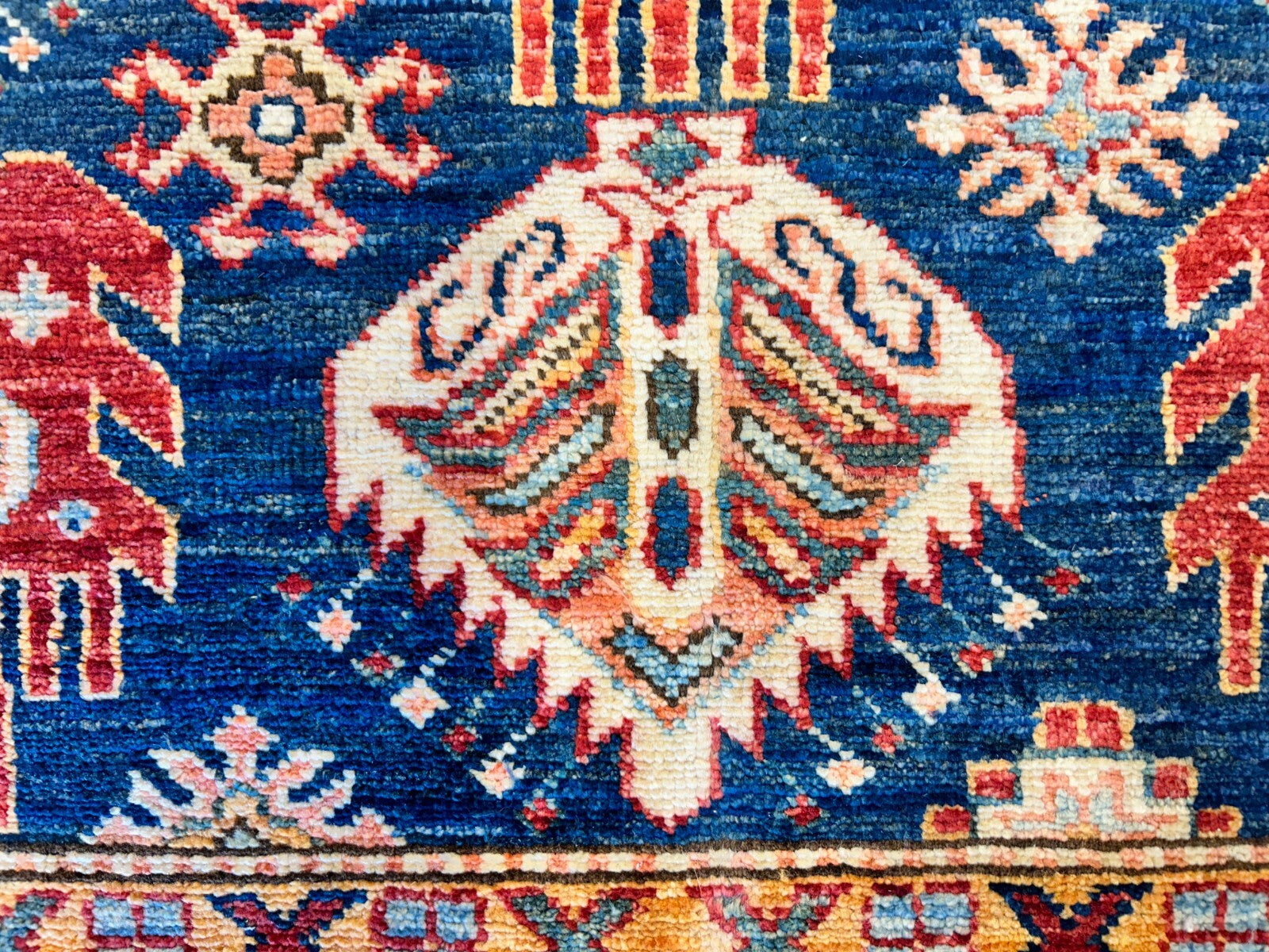 8'9"x11'11" Hand-Knotted 100% Wool Pile Kazak Design Carpet - Area Rug