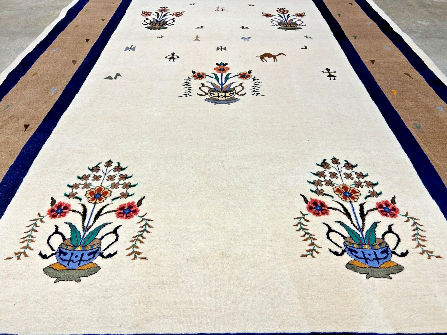 6'4"x9'9" Hand-Knotted 100% Wool Pile Gabeh Carpet - Area Rug