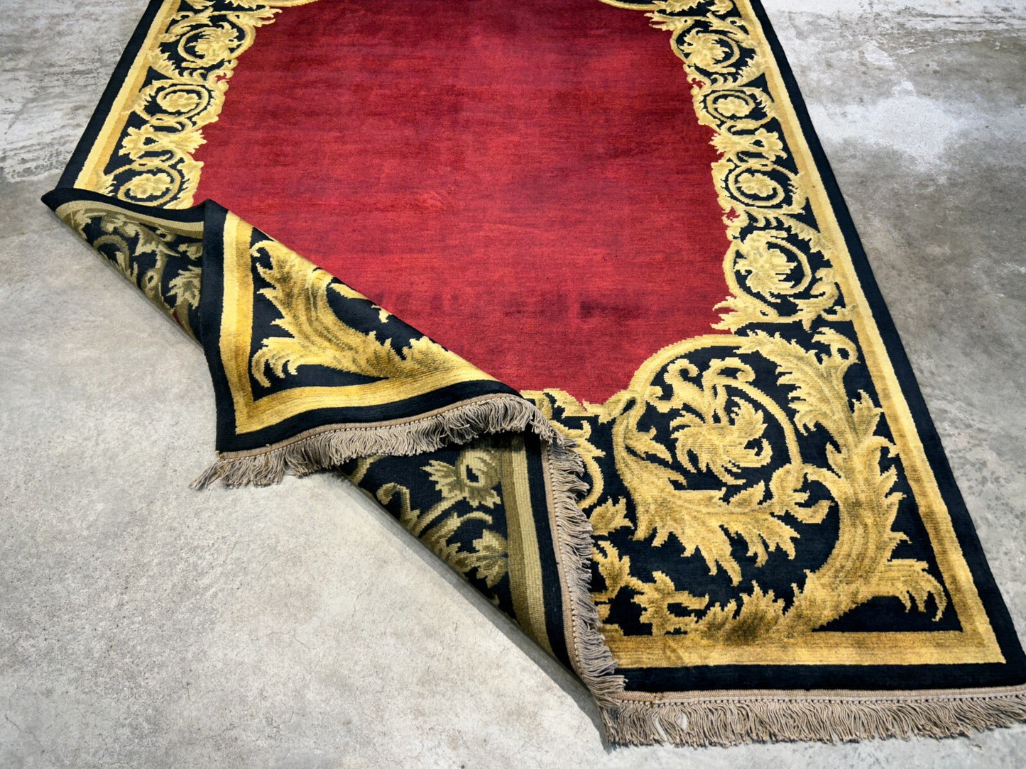 5'11"x8'8'' Hand-Knotted 100% Lamb Wool Pile Tibetan Area Rug - Area Carpet