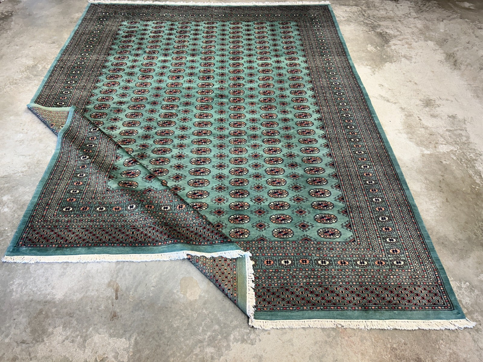 9'2"x12'2" Hand-Knotted 100% Wool Pile Bokhara Design Carpet - Area Rug