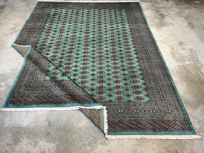 9'2"x12'2" Hand-Knotted 100% Wool Pile Bokhara Design Carpet - Area Rug