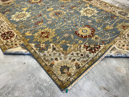 9'x12' Hand-Knotted 100% Wool Pile Mahal Design Carpet - Area Rug