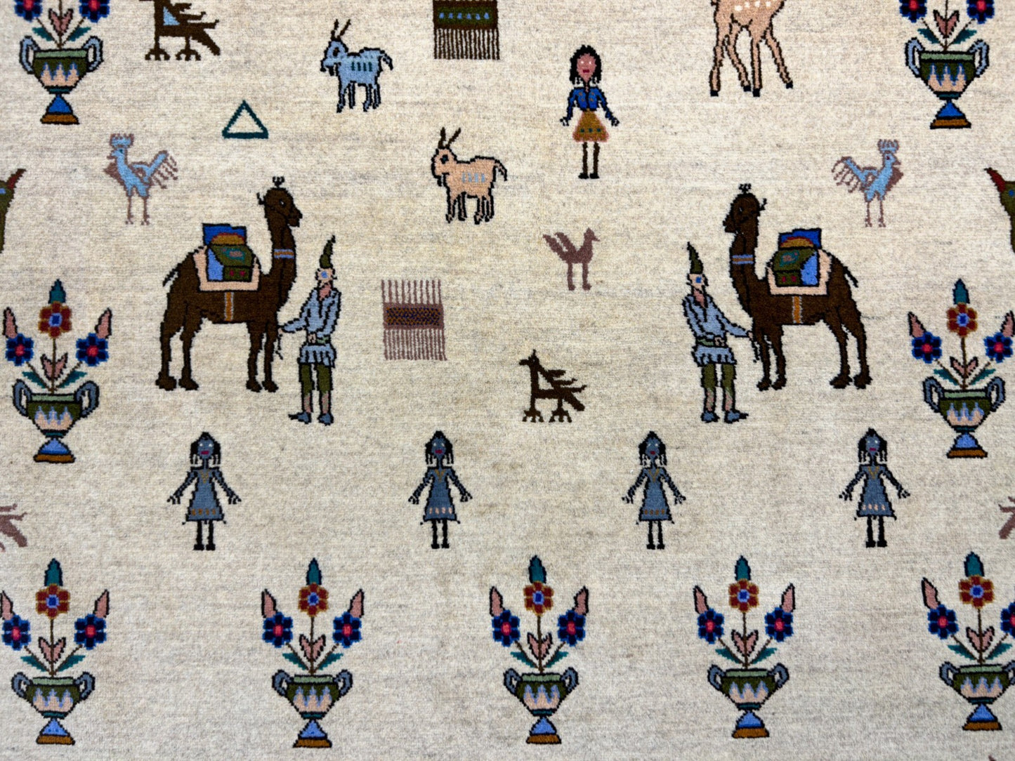 6'3"x9'4" Hand-Knotted 100% Wool Pile Gabeh Carpet - Area Rug