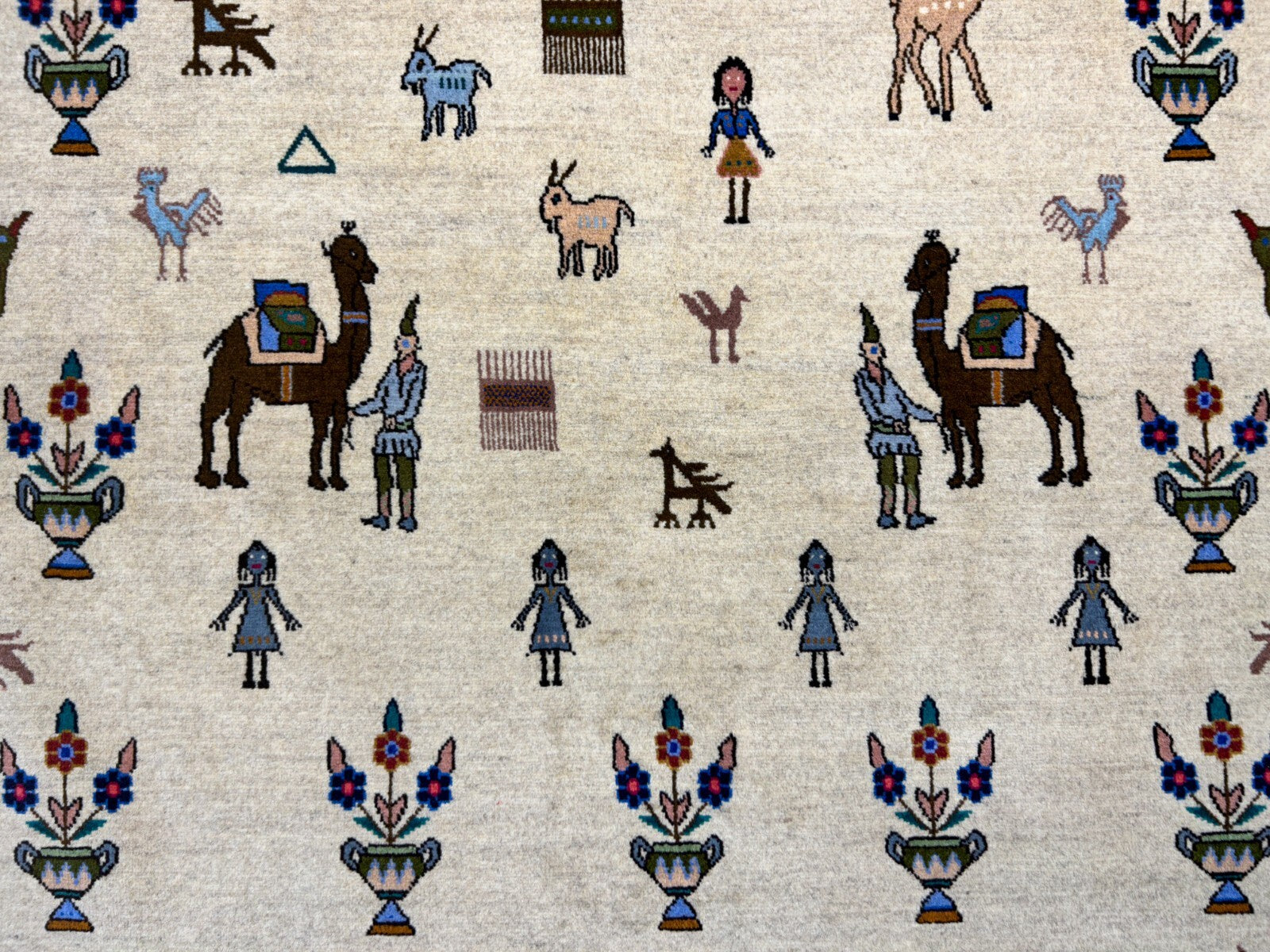 6'3"x9'4" Hand-Knotted 100% Wool Pile Gabeh Carpet - Area Rug