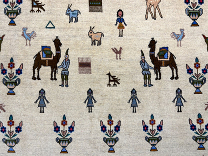 6'3"x9'4" Hand-Knotted 100% Wool Pile Gabeh Carpet - Area Rug