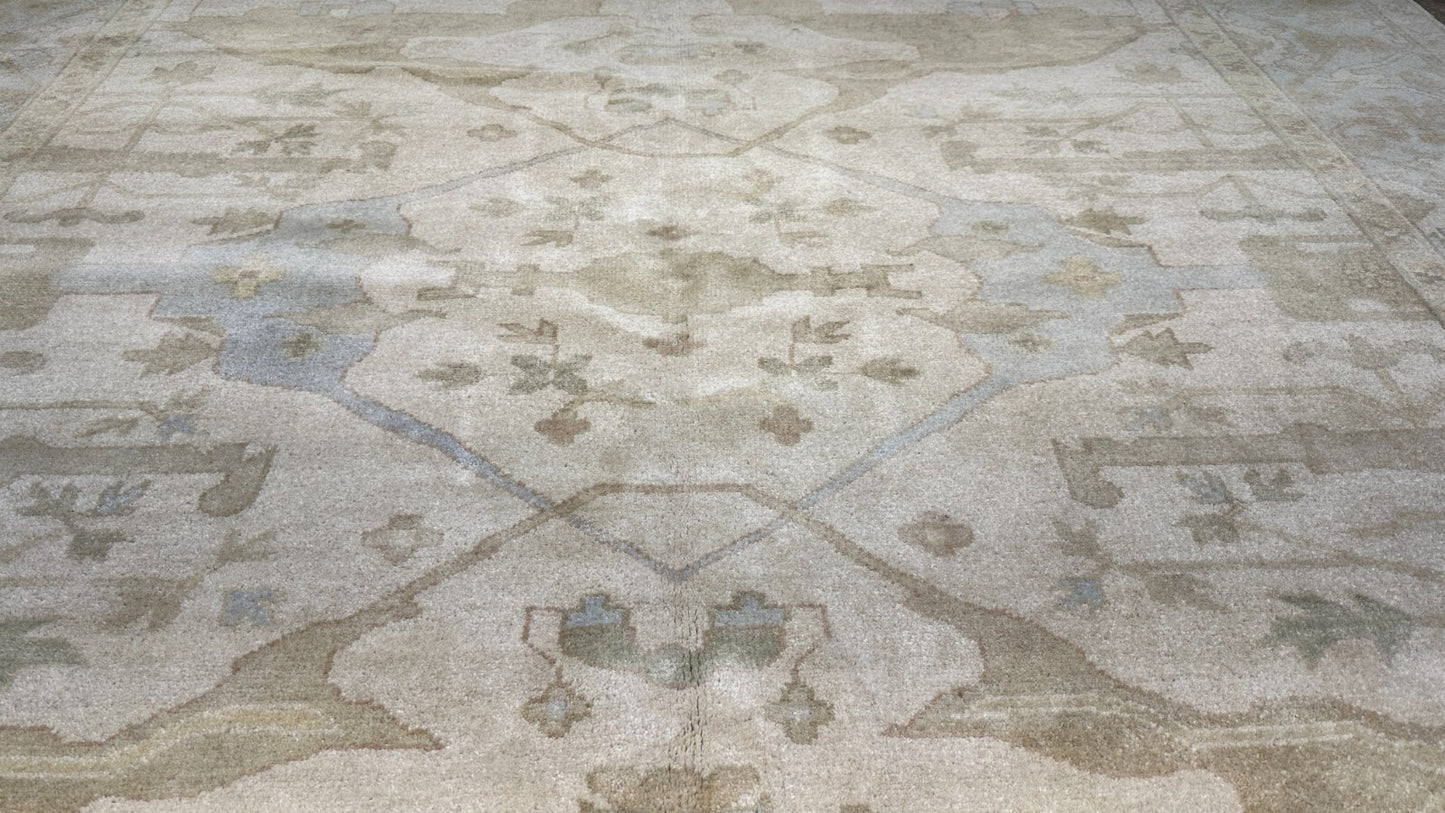 8'x10' Hand-Knotted 100% Lamb Wool Oushak Carpet - Area Rug
