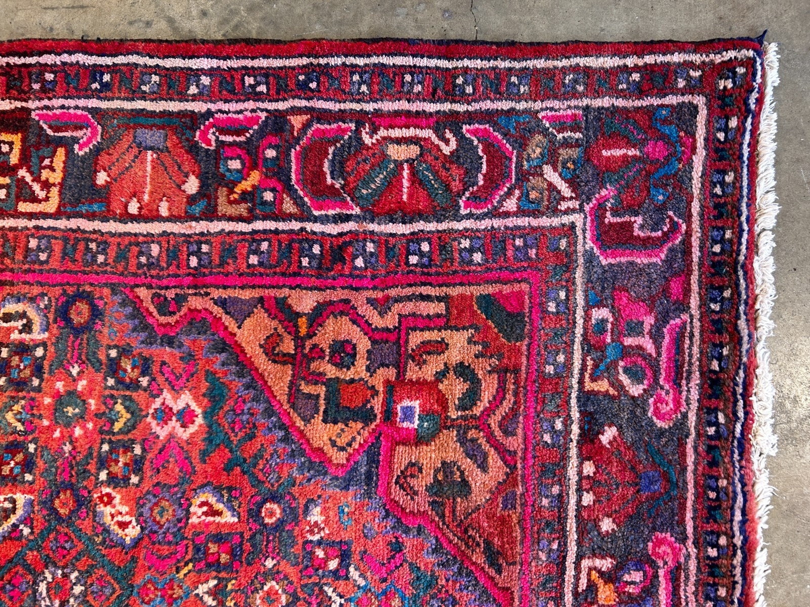 5'1" x 8'1" Hand-Knotted 100% Wool Pile Hamadane Sennehe Area Rug