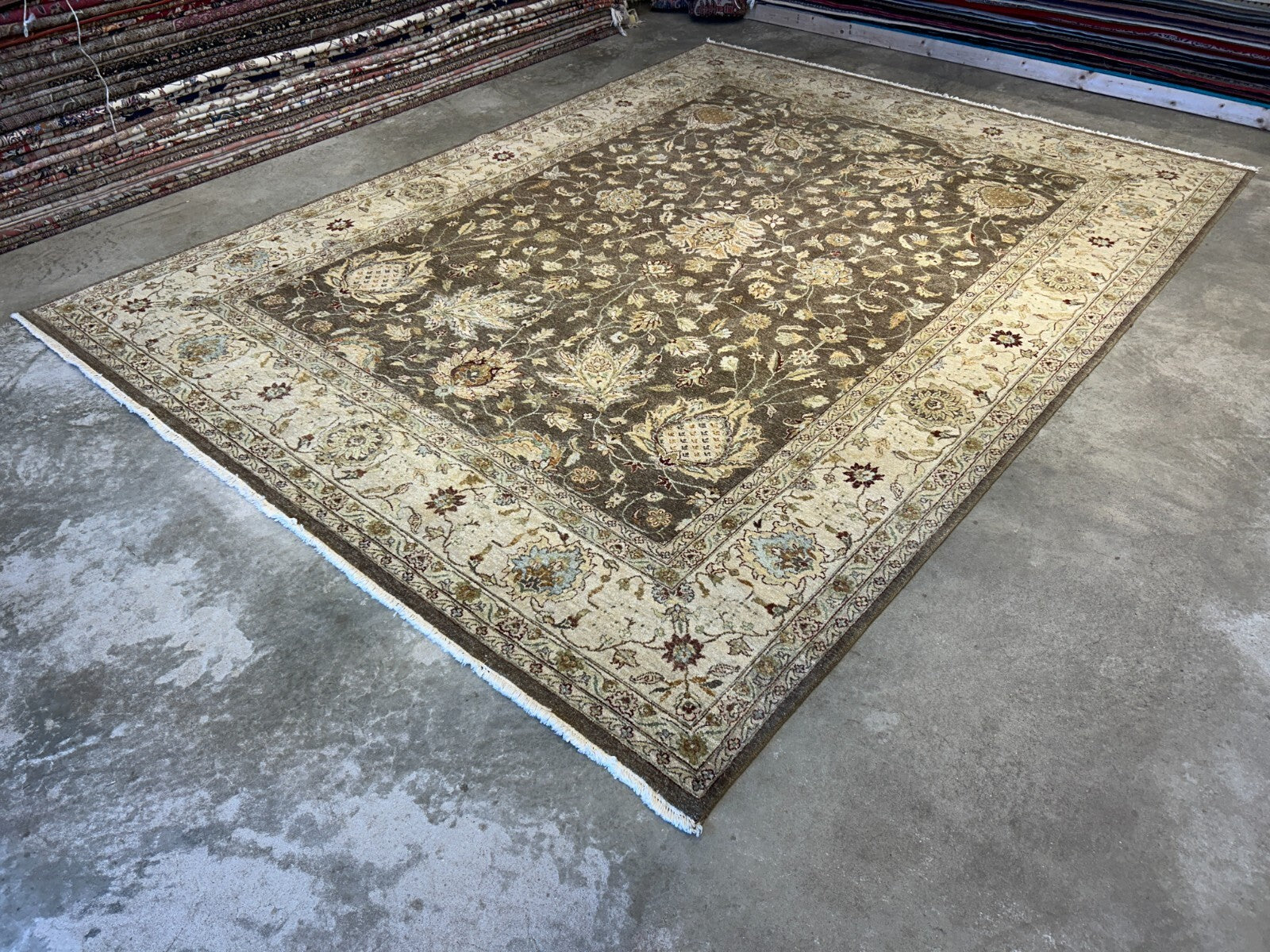 9'x12' Hand-Knotted 100% Wool Pile Agra Rug