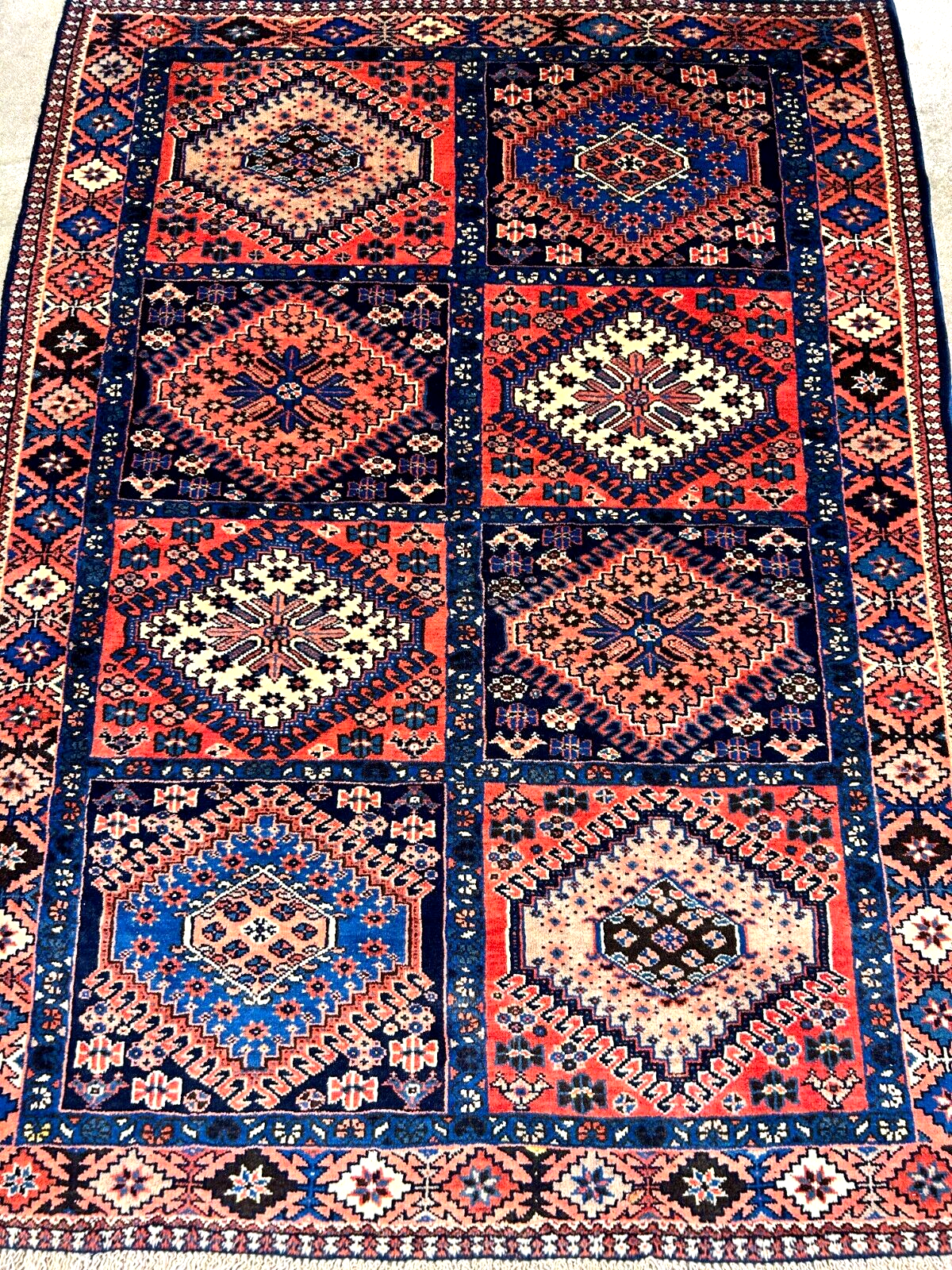 3'7"x4'9" Hand-Knotted 100% Wool Pile Yalamehe Carpet - Area Rug