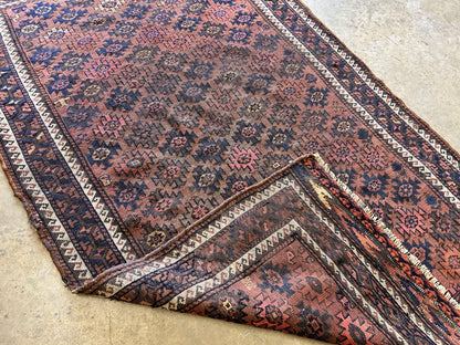 3'5"x5'9" Antique Hand-Knotted 100% Wool Senneh Area Rug - Carpet