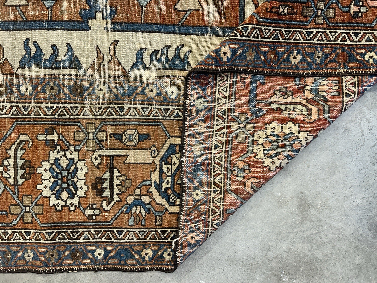 Collector Item- 10’5”x12’8” Old Antique Hand-Knotted Wool Pile Serapie Area Rug