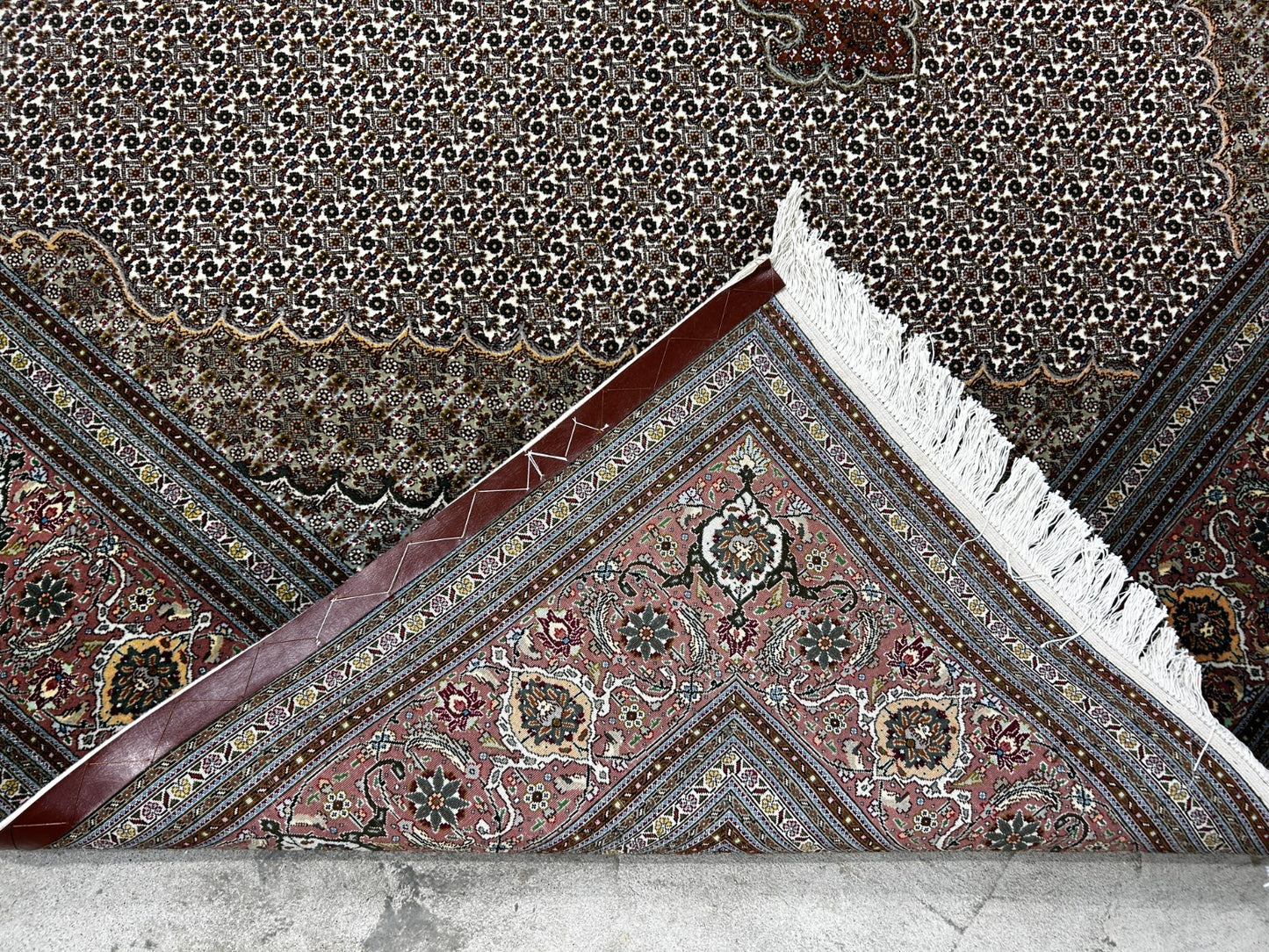 8'3"x11'1" Hand-Knotted Silk & Wool Tabrize Fish Style  Rug - Carpet