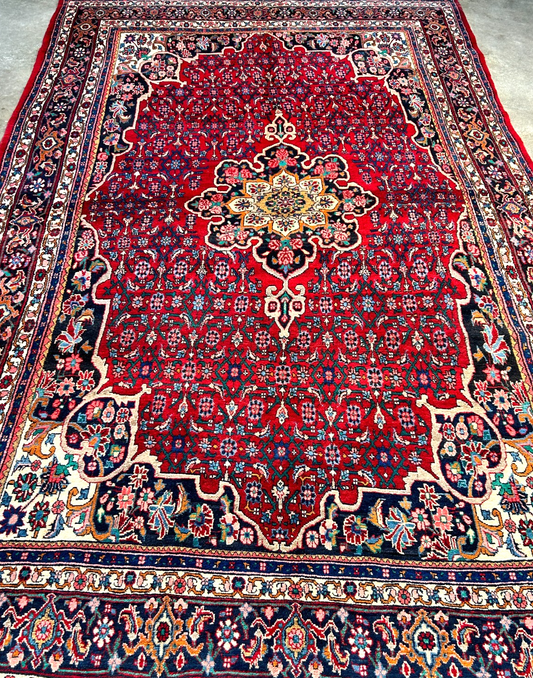 6'7"x10'6" Hand-Knotted 100% Wool Pile Bidjare Carpet - Area Rug