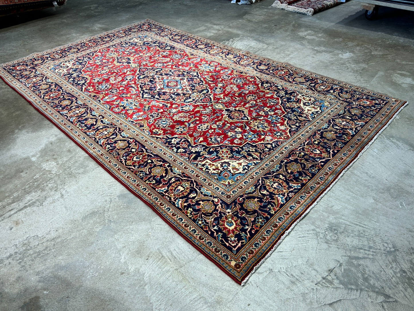 6'5"x10'6'' Hand-Knotted 100% Wool Pile Kashane Area Rug - Area Carpet