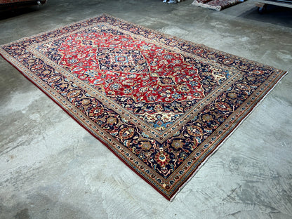 6'5"x10'6'' Hand-Knotted 100% Wool Pile Kashane Area Rug - Area Carpet