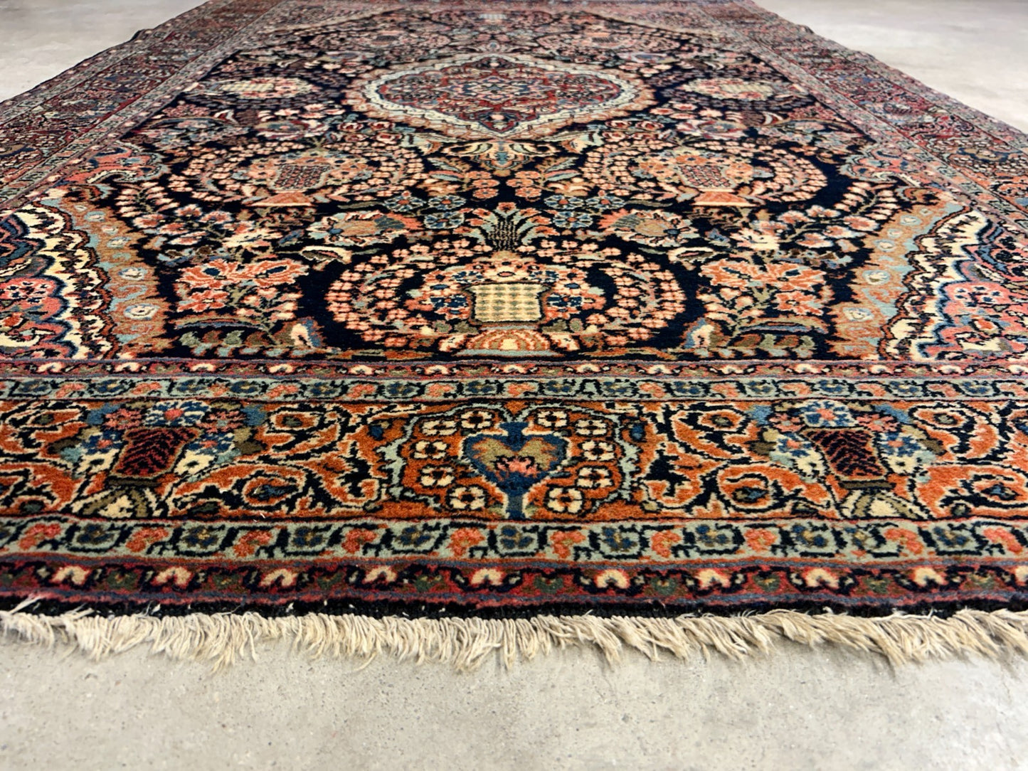 4'8"x7' Antique Hand-Knotted 100% Wool Pile Josane Area Rug - Carpet