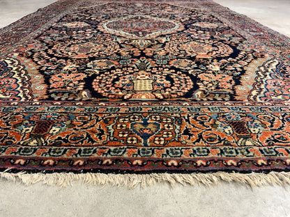 4'8"x7' Antique Hand-Knotted 100% Wool Pile Josane Area Rug - Carpet