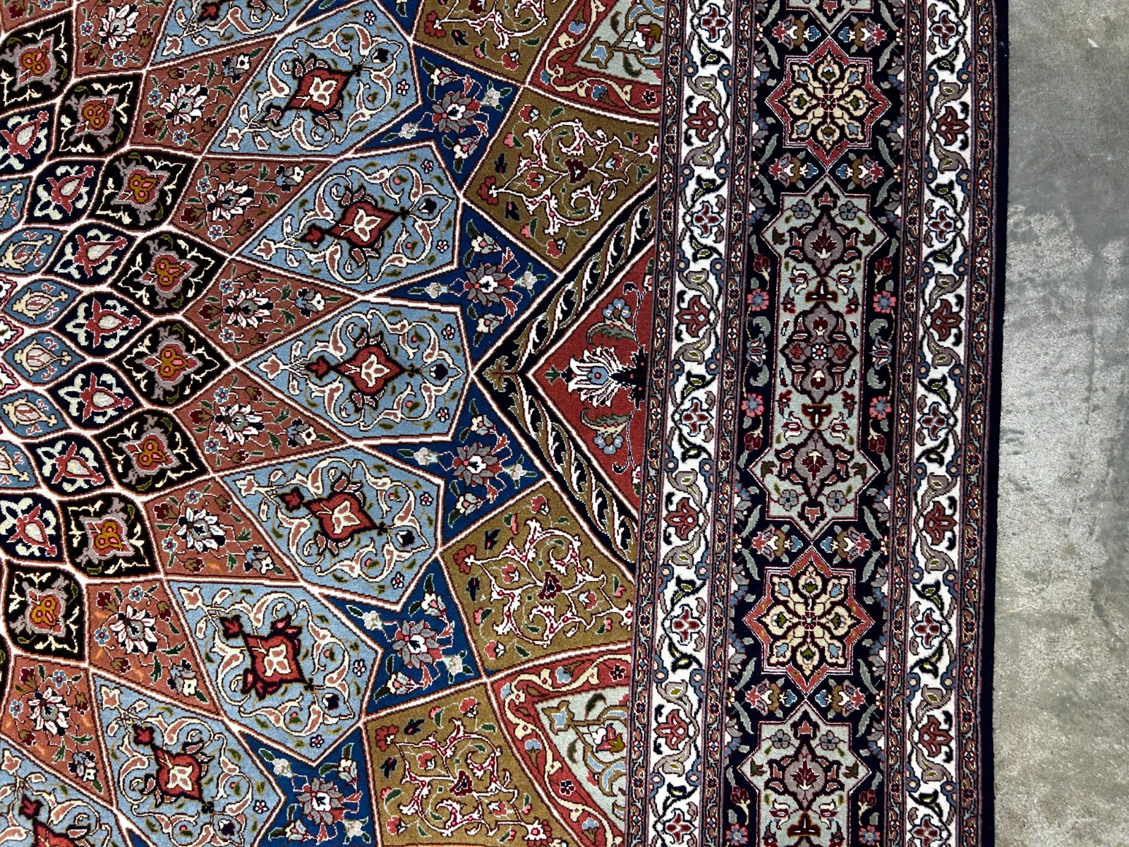 8'3"x10'5" Very Fine Hand-Knotted Wool & Silk Tabrize Rug