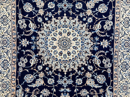 6'5"x10'1" Hand-Knotted Silk & Wool Blend Carpet - Naine Area Rug