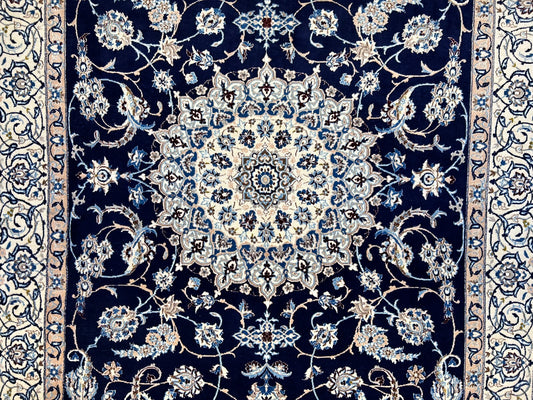 6'5"x10'1" Hand-Knotted Silk & Wool Blend Carpet - Naine Area Rug